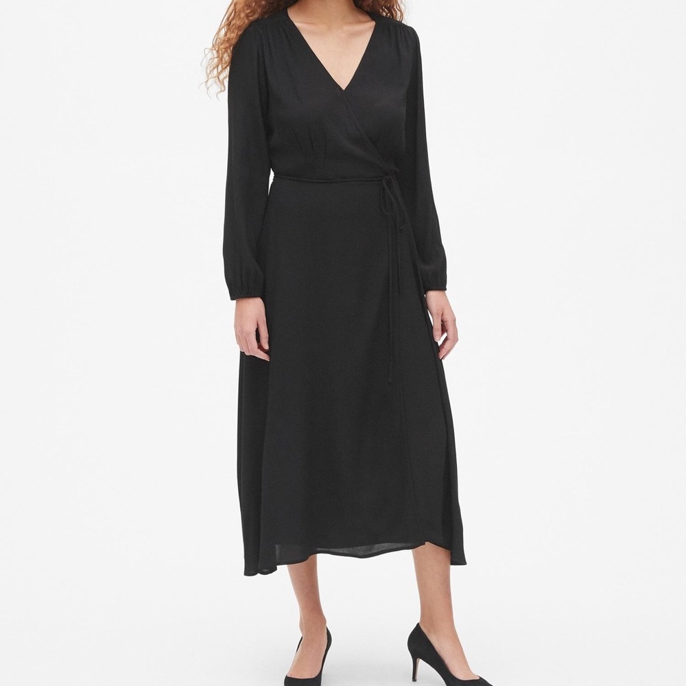 NWT Gap long sleeve flounce midi dress size XS